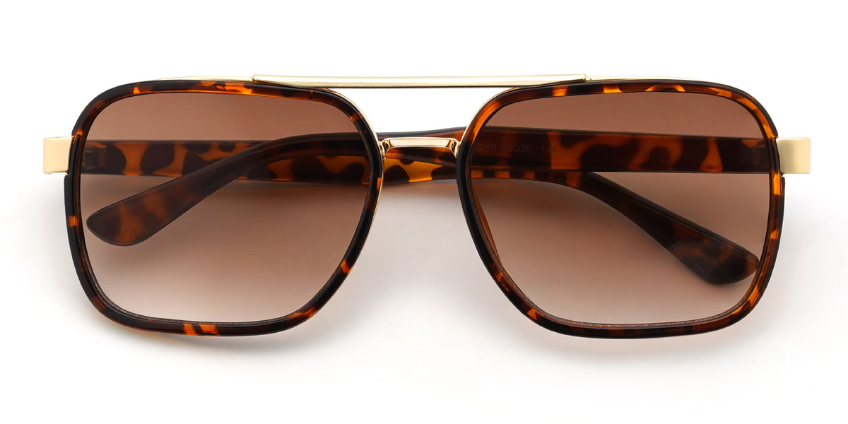 Tortoiseshell Gradual Brown Gracey Glasses - Aviator Sunglasses