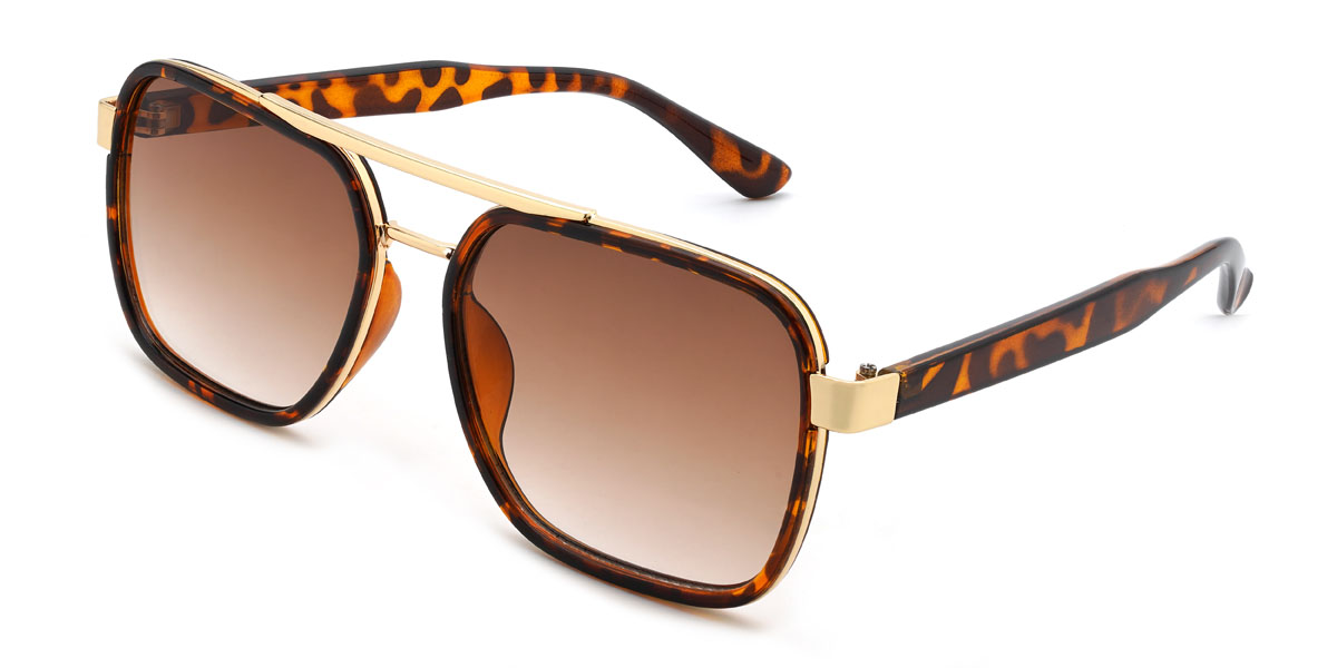 Tortoiseshell Gradual Brown Gracey Glasses - Aviator Sunglasses