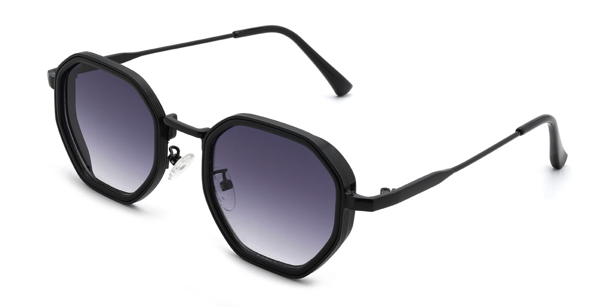 Black Gradual Purple Siddhi Glasses - Oval Sunglasses