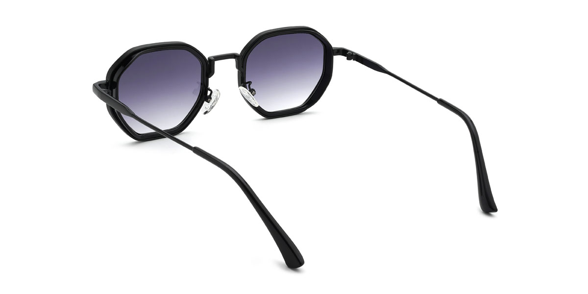 Black Gradual Purple Siddhi Glasses - Oval Sunglasses