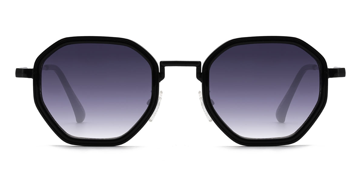 Black Gradual Purple Siddhi Glasses - Oval Sunglasses