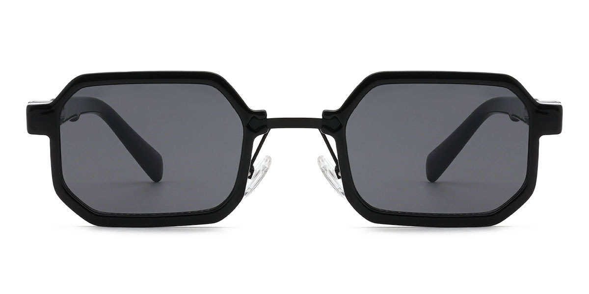 Black Grey Gargi - Rectangle Sunglasses