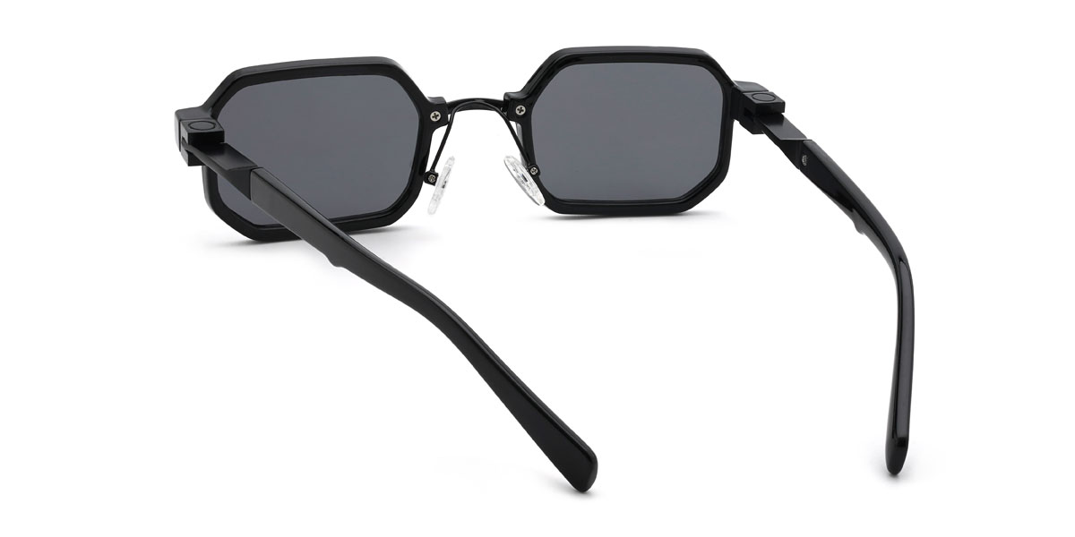 Black Grey Gargi Glasses - Rectangle Sunglasses