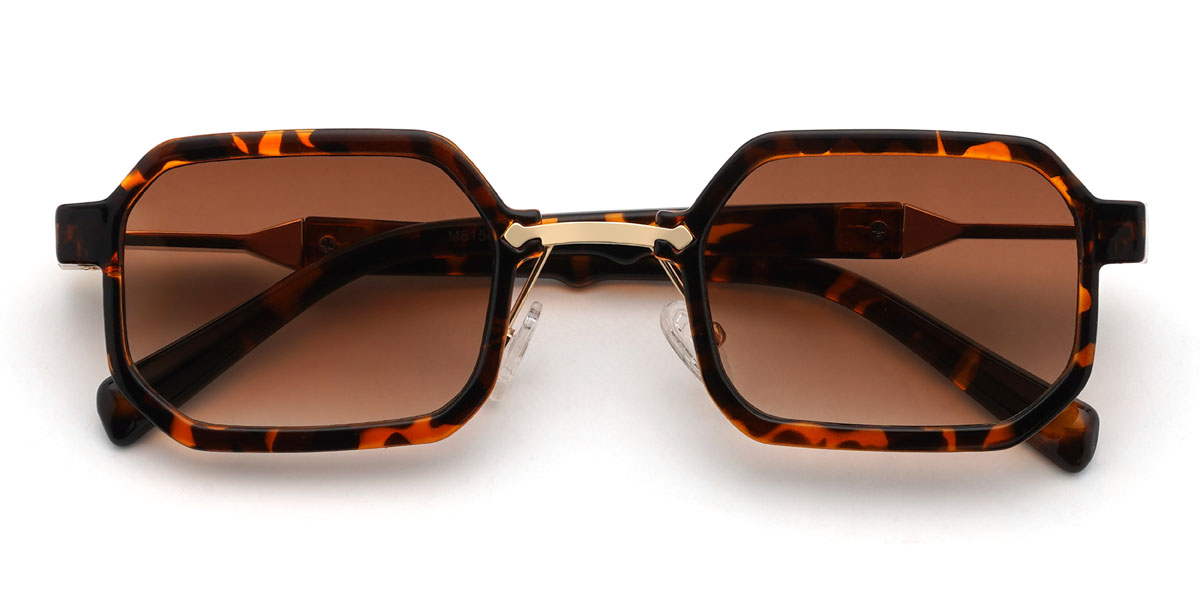 Tortoiseshell Gradual Brown Gargi Glasses - Rectangle Sunglasses