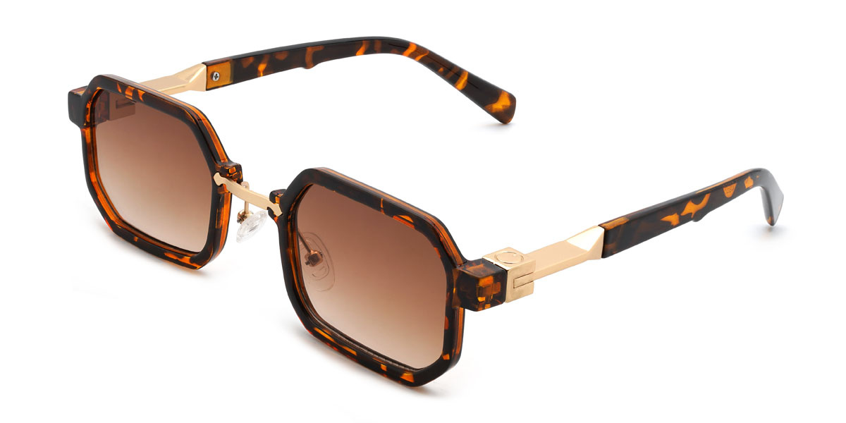Tortoiseshell Gradual Brown Gargi Glasses - Rectangle Sunglasses