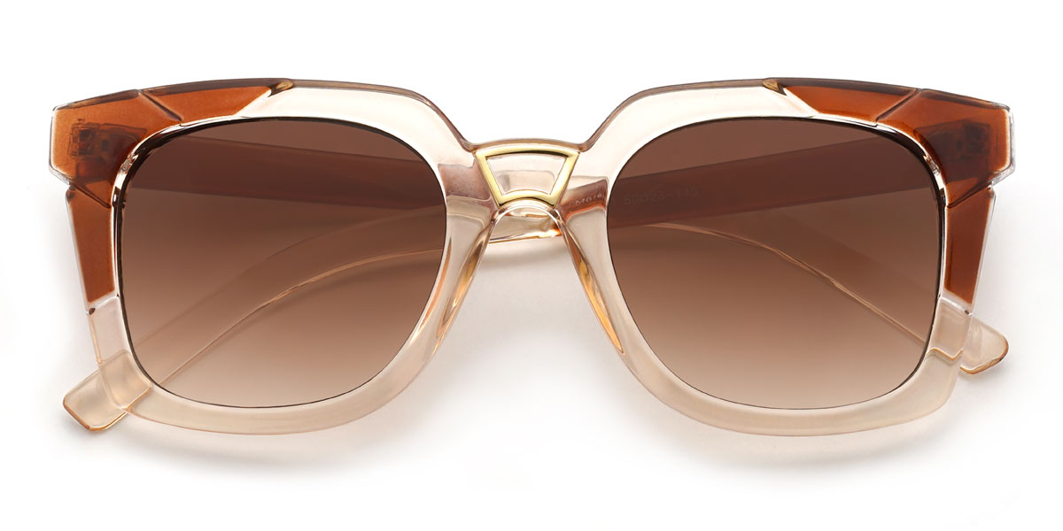 Champagne Brown Antoinette Glasses - Square Sunglasses