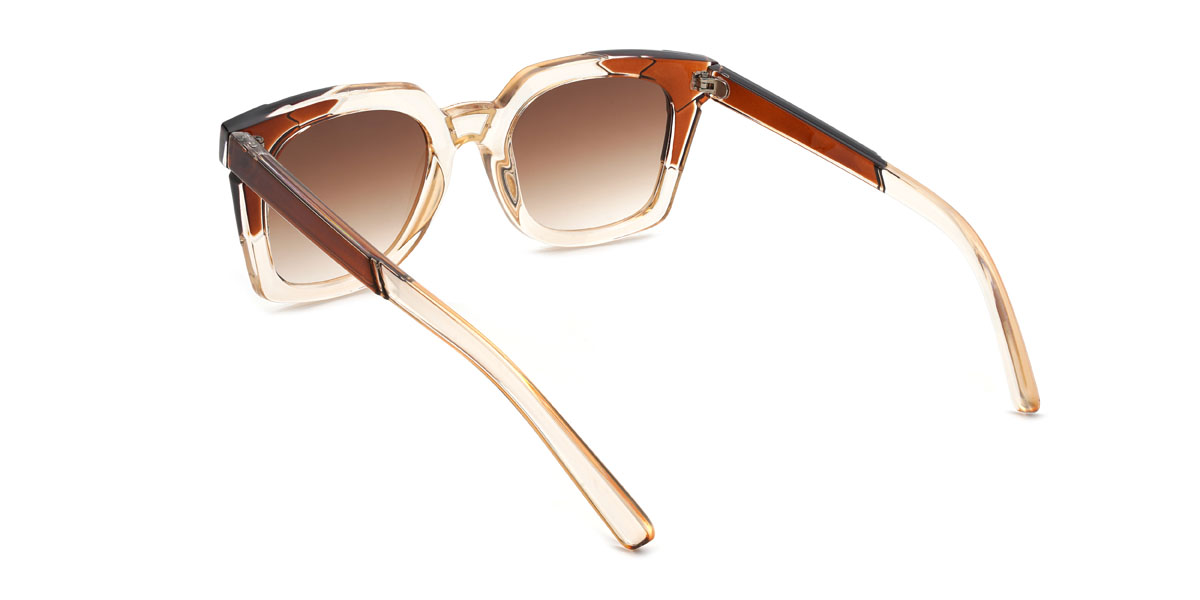 Champagne Brown Antoinette Glasses - Square Sunglasses