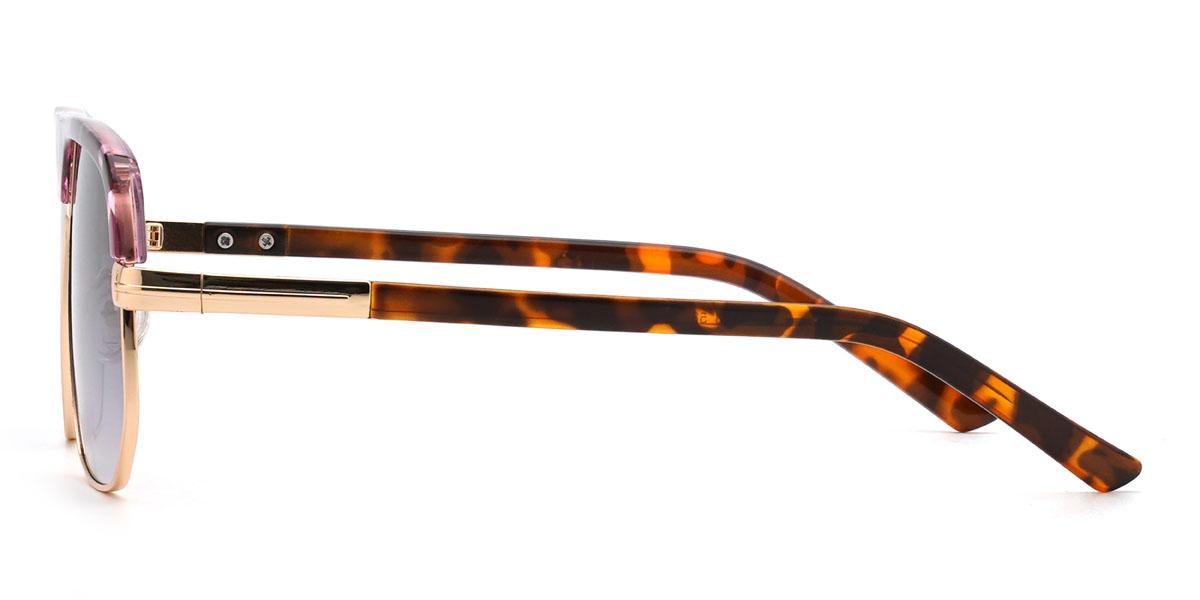 Pink tortoiseshell Gradual Purple Emsley Glasses - Aviator Sunglasses