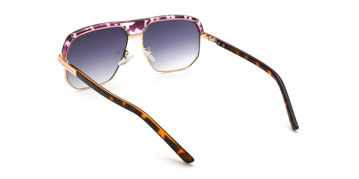 Pink tortoiseshell Gradual Purple Emsley Glasses - Aviator Sunglasses