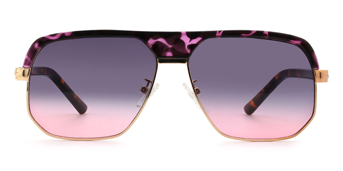 Purple Tortoiseshell Purple Pink Emsley - Aviator Sunglasses