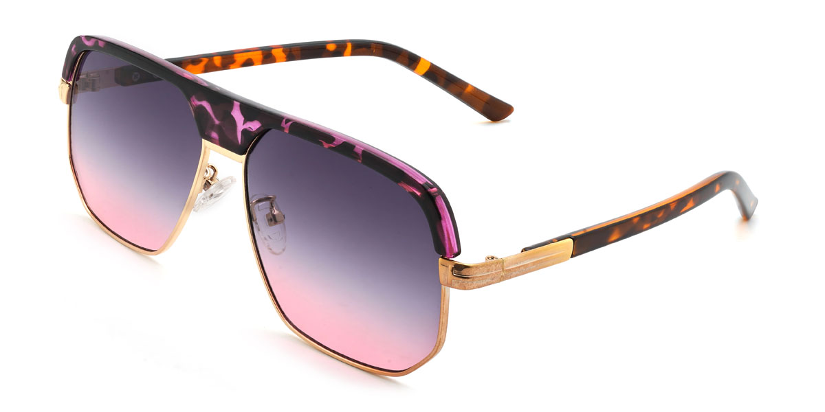 Purple Tortoiseshell Purple Pink Emsley Glasses - Aviator Sunglasses