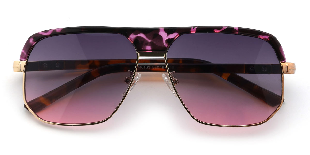 Purple Tortoiseshell Purple Pink Emsley Glasses - Aviator Sunglasses