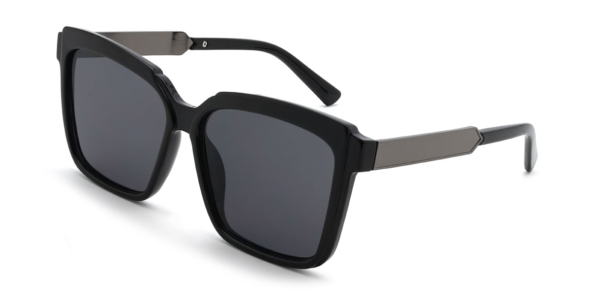 Black Grey Lorna Glasses - Square Sunglasses