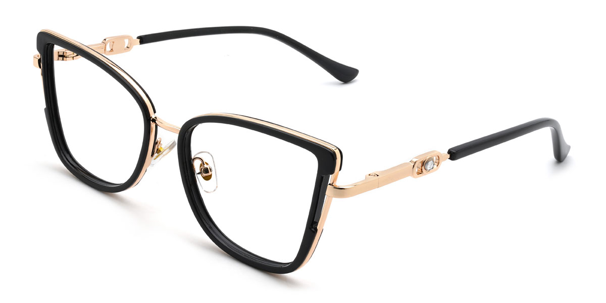 Black Helios Glasses - Cat Eye Glasses