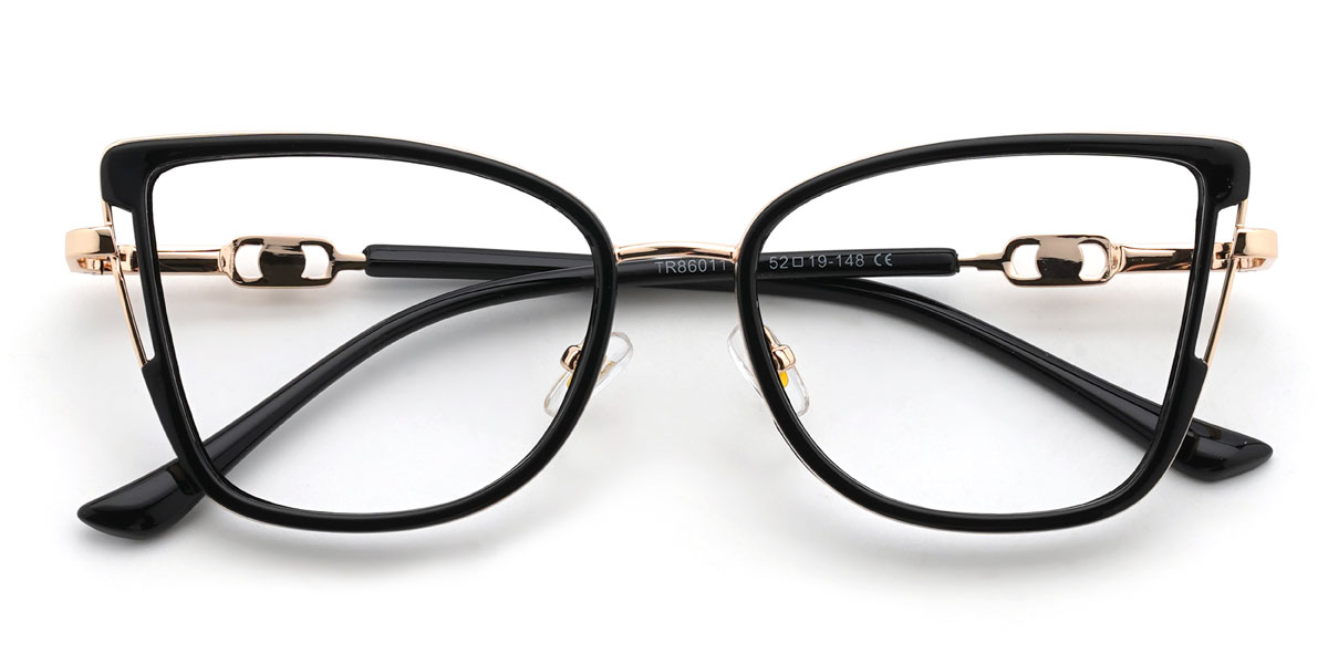 Black Helios Glasses - Cat Eye Glasses