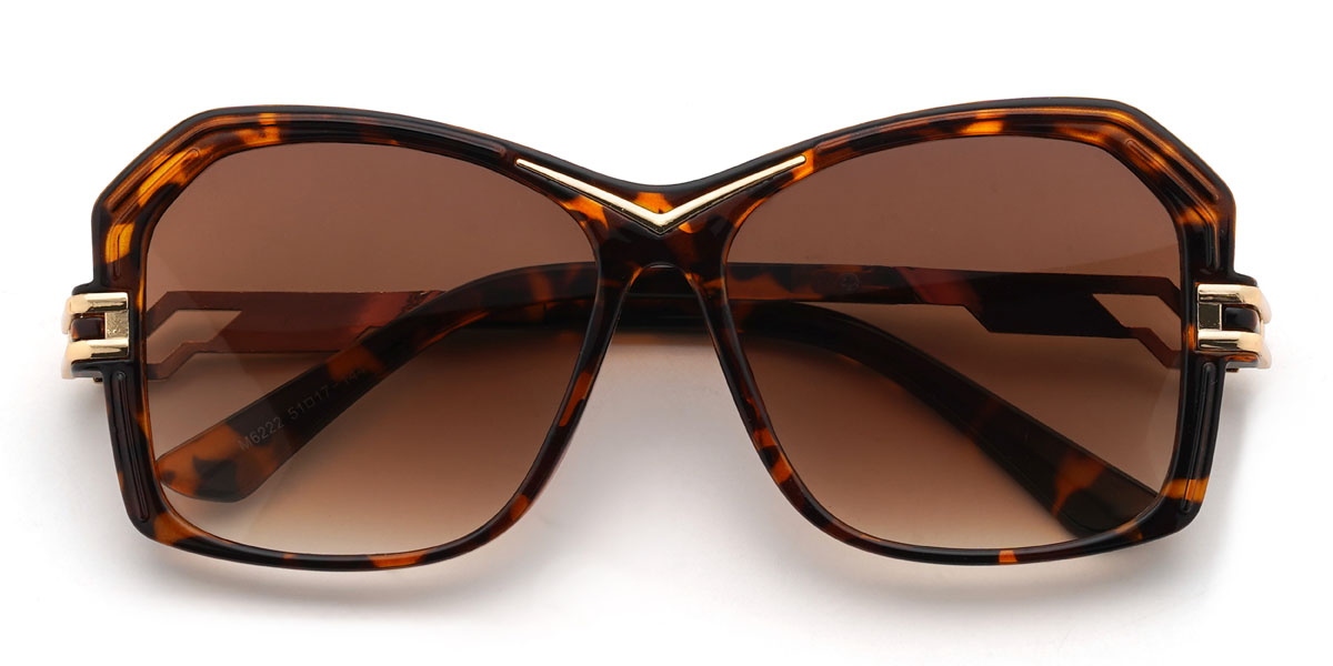 Schildpatt Gradual Braun Maricela Brille - Square Sunglasses