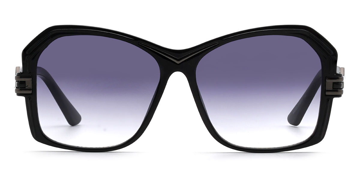Black Gradual Purple Maricela Glasses - Square Sunglasses