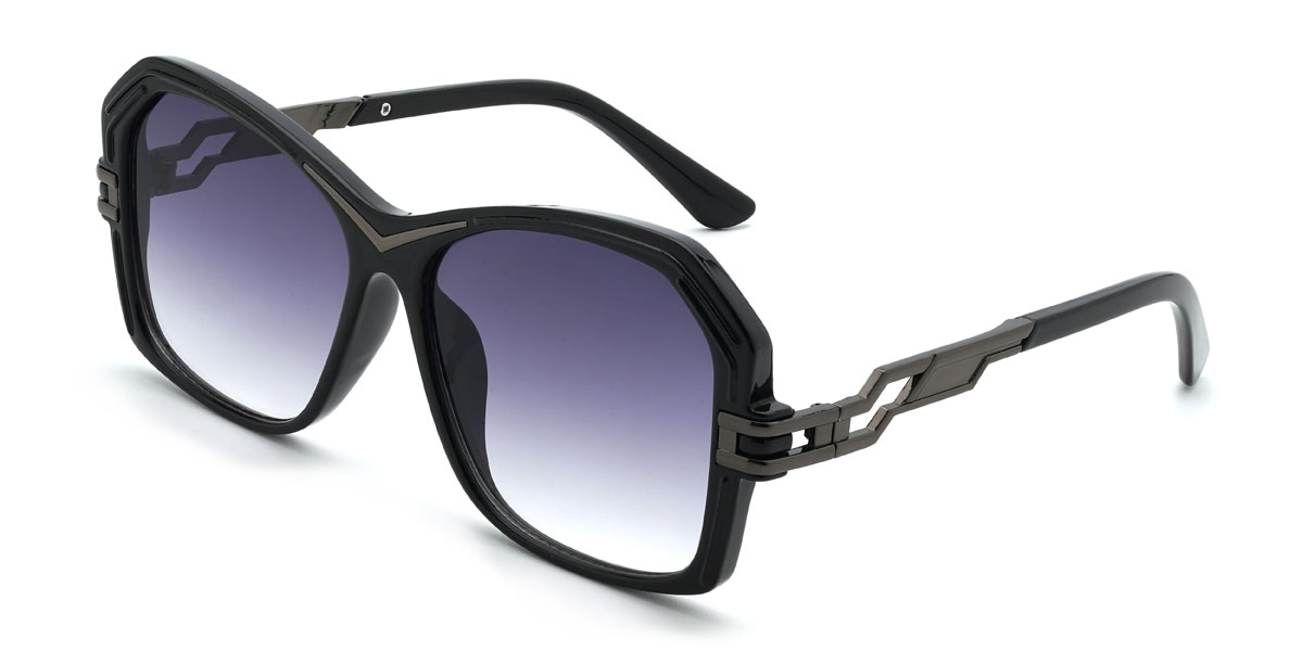 Black Gradual Purple Maricela Glasses - Square Sunglasses