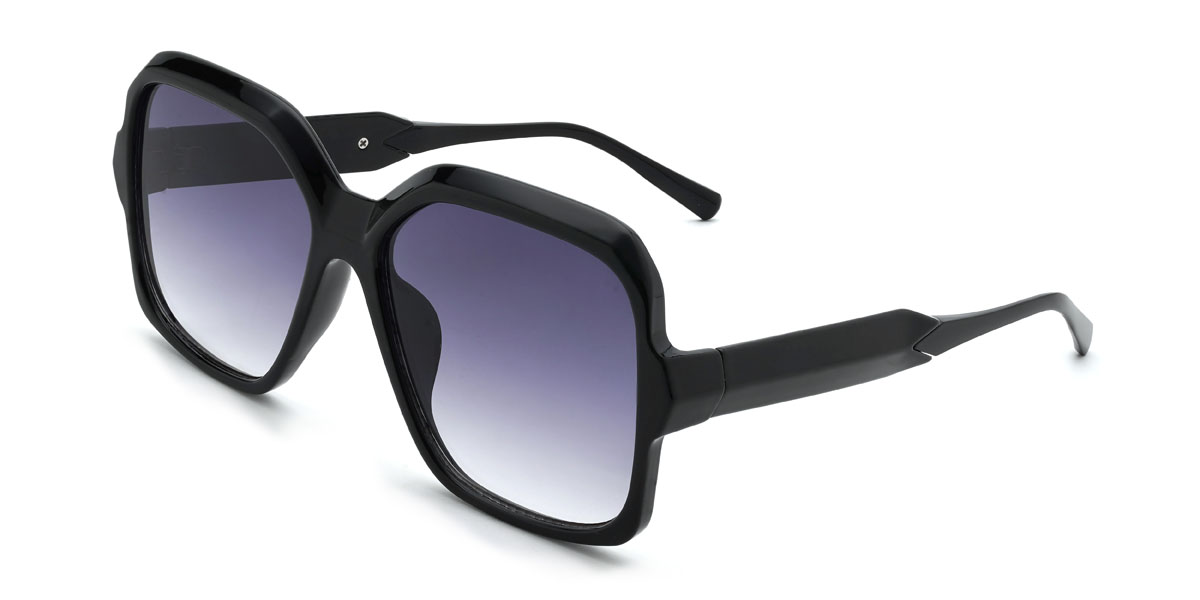 Black Gradual Purple Nakia Glasses - Square Sunglasses