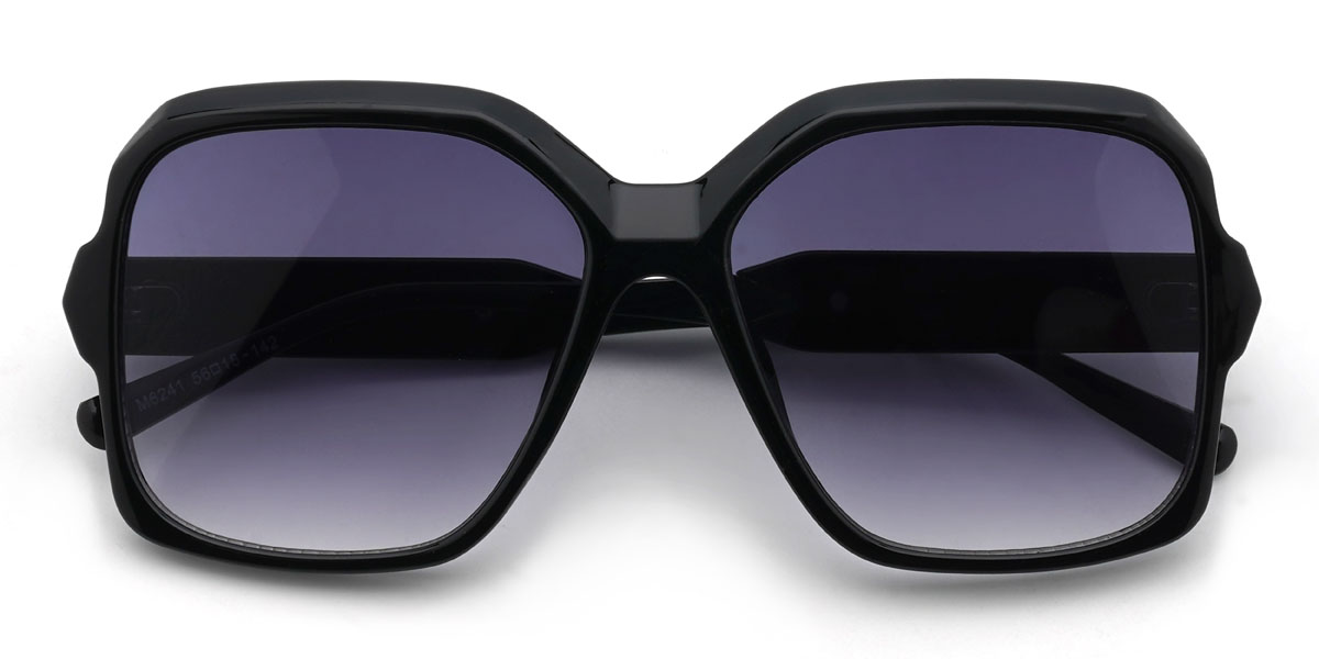 Black Gradual Purple Nakia Glasses - Square Sunglasses