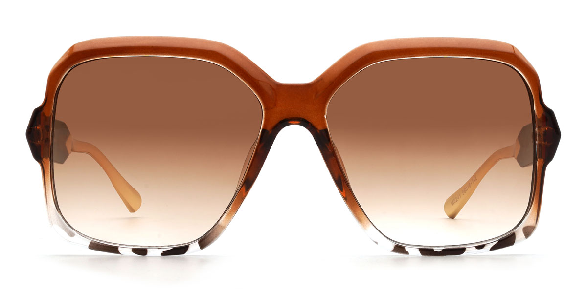 Brown Tortoiseshell Gradual Brown Nakia - Square Sunglasses