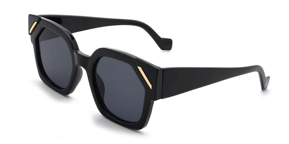 Black Grey Matti Glasses - Square Sunglasses