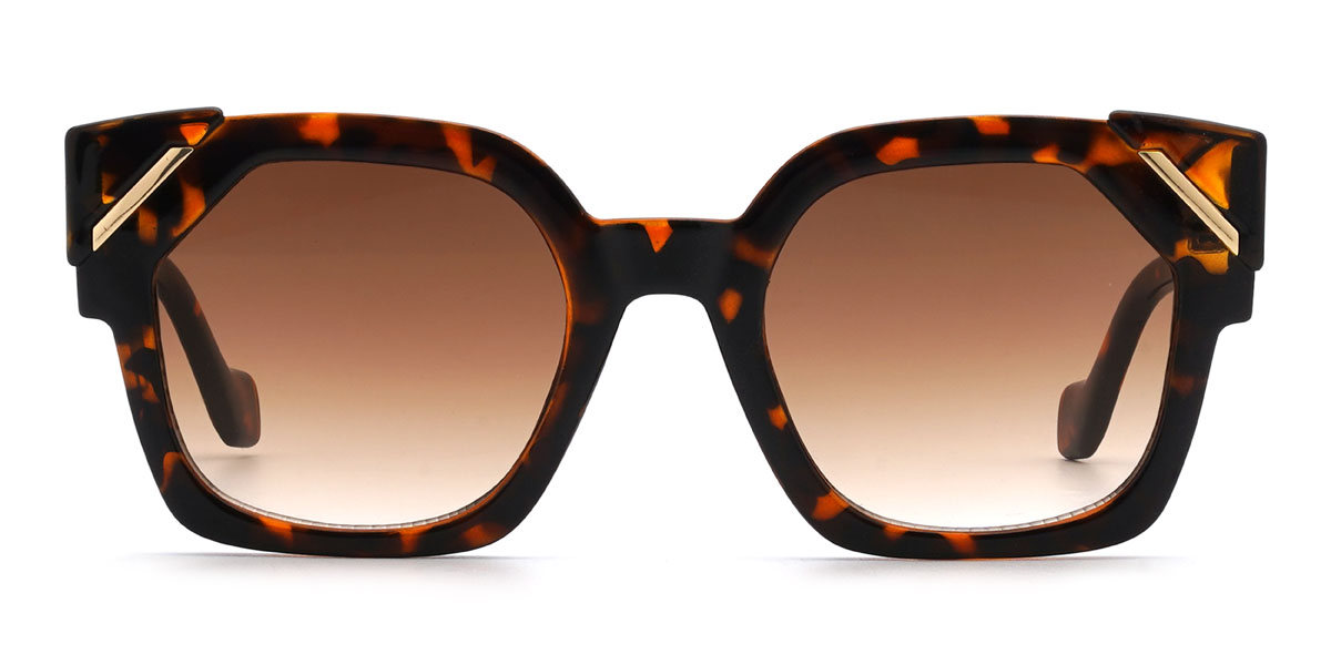 Tortoiseshell Gradual Brown Matti Glasses - Square Sunglasses