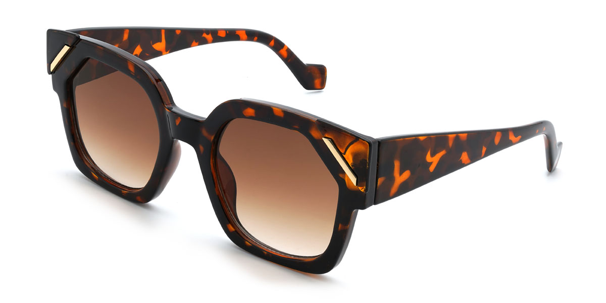 Tortoiseshell Gradual Brown Matti Glasses - Square Sunglasses