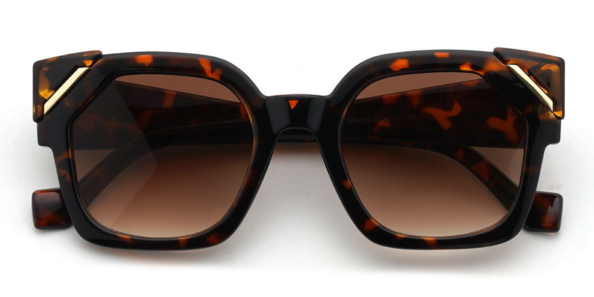 Tortoiseshell Gradual Brown Matti Glasses - Square Sunglasses