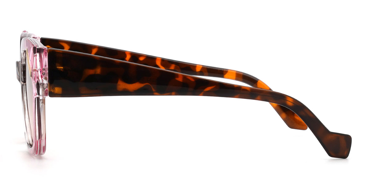 Pink tortoiseshell Gradual Brown Matti Glasses - Square Sunglasses
