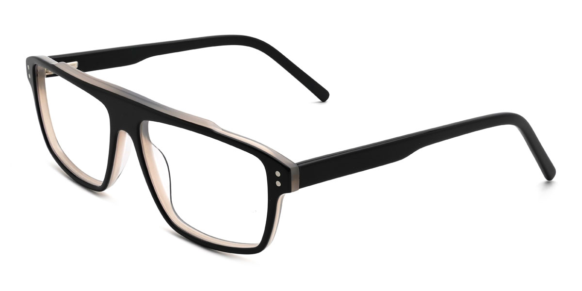 Black Clear Miguel Glasses - Rectangle Glasses
