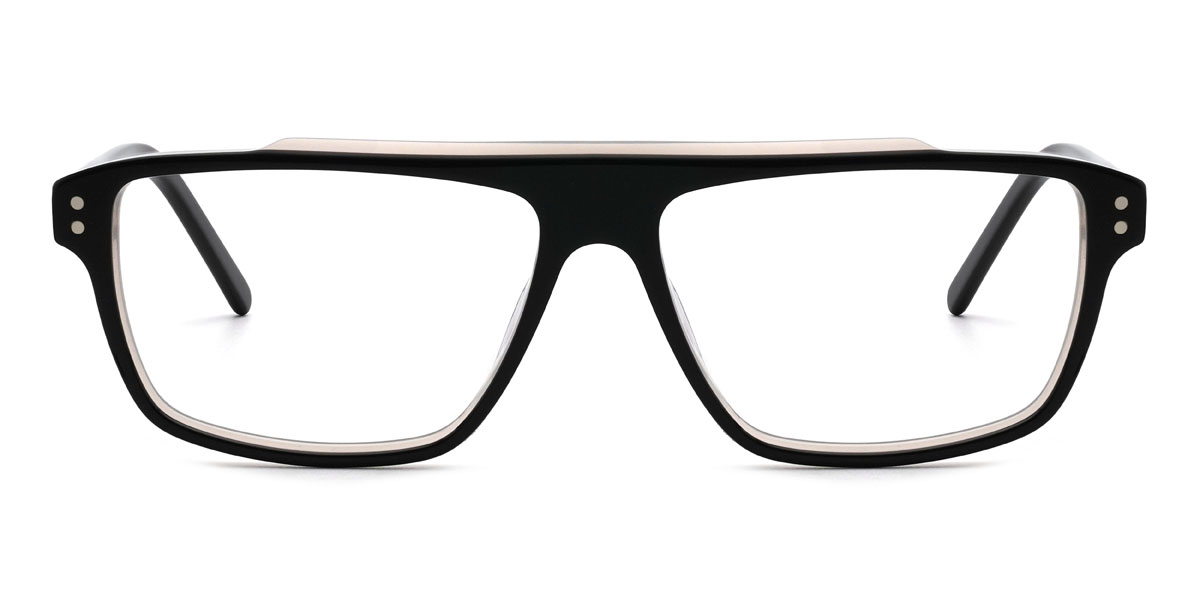 Black Clear Miguel Glasses - Rectangle Glasses
