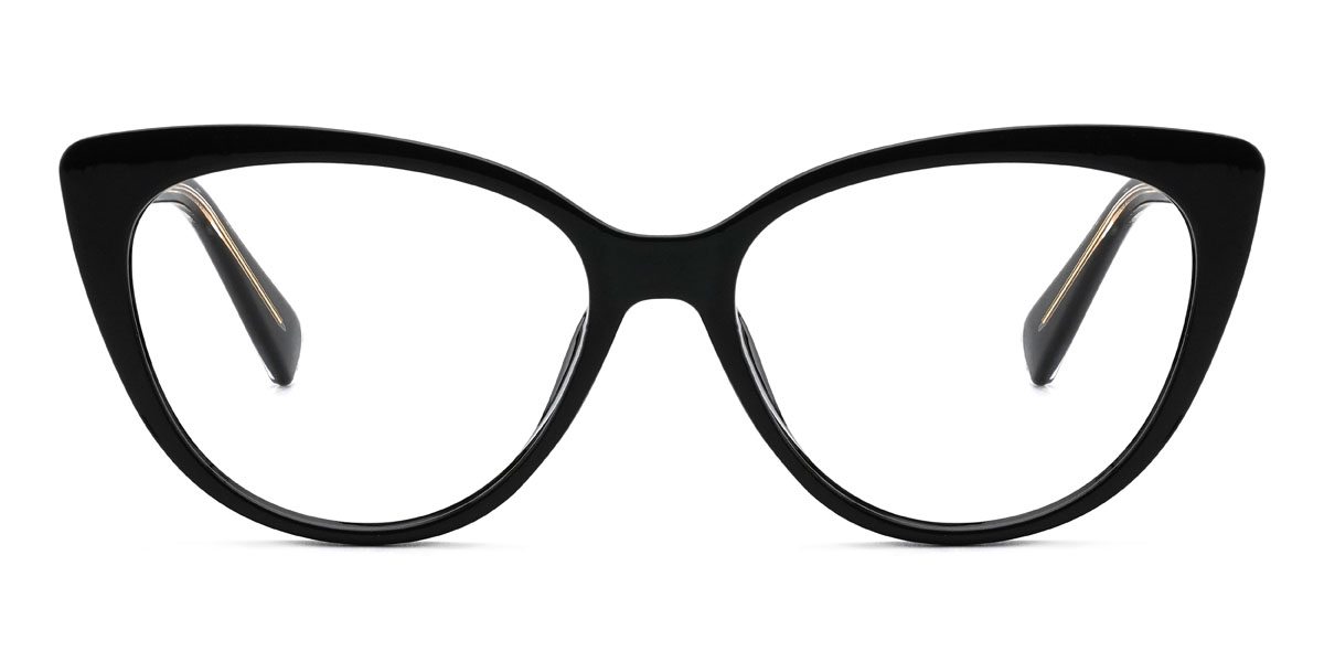 Noir Gris Kiara Lunettes - Cat Eye Clip-On Sunglasses