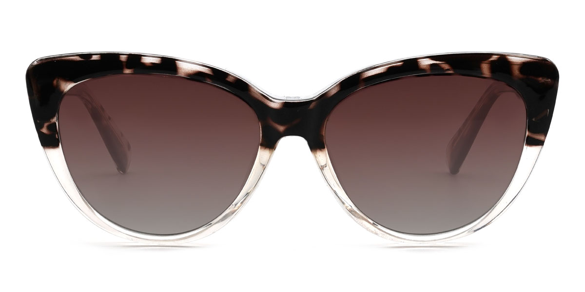 Tortoiseshell Gradual Brown Kiara Glasses - Cat Eye Clip-On Sunglasses