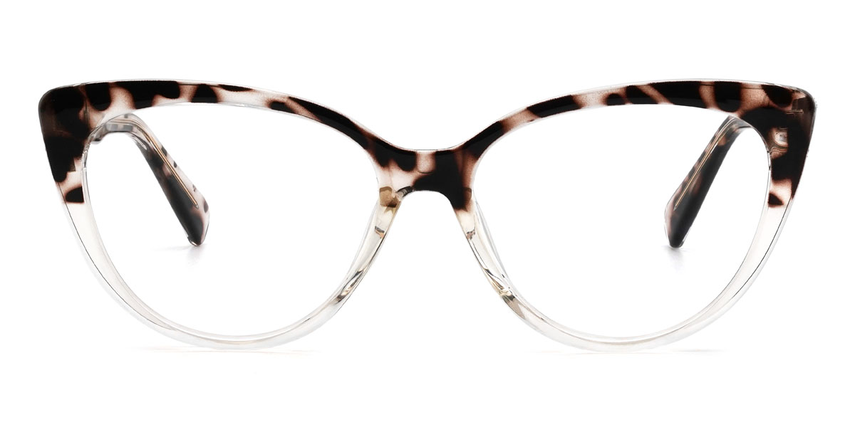 Tortoiseshell Gradual Brown Kiara Glasses - Cat Eye Clip-On Sunglasses