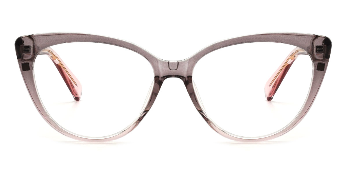 Grey Pink Gradual Pink Kiara Glasses - Cat Eye Clip-On Sunglasses