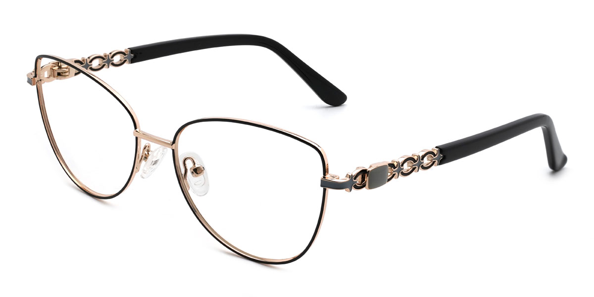 Gold Black Ainsley Glasses - Cat Eye Glasses