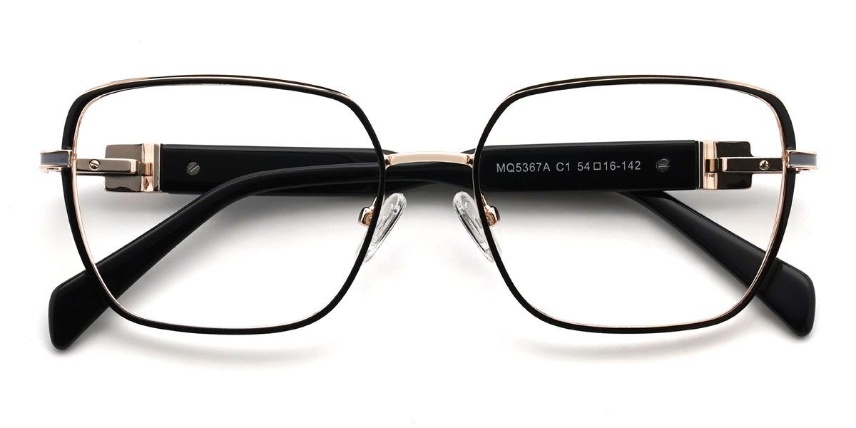 Black Katalina Glasses - Rectangle Glasses