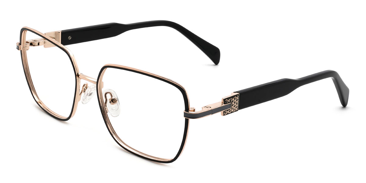 Black Katalina Glasses - Rectangle Glasses