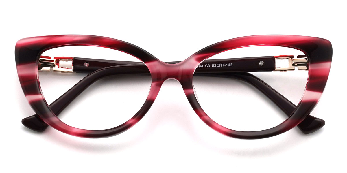 Pink Stripes Sarai Glasses - Cat Eye Glasses
