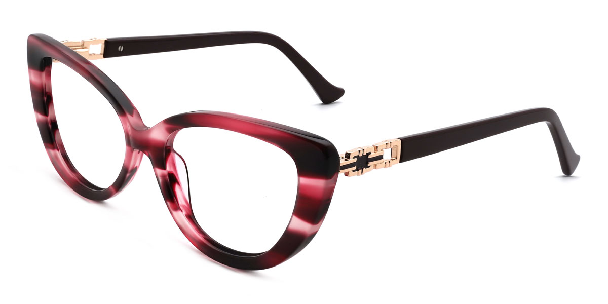 Pink Stripes Sarai Glasses - Cat Eye Glasses