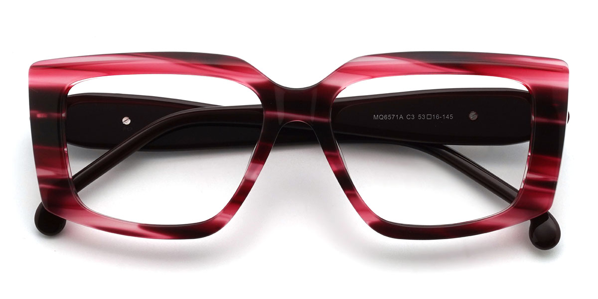 Pink Stripes Teddy Glasses - Rectangle Glasses