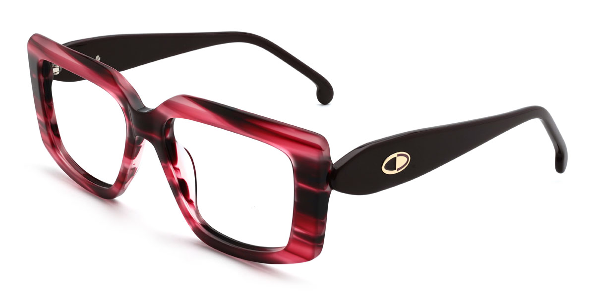 Pink Stripes Teddy Glasses - Rectangle Glasses