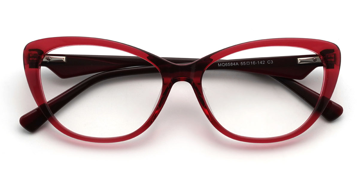 Red Adelina Glasses - Cat Eye Glasses