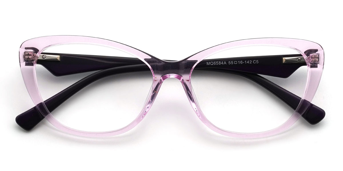 Clear Purple Adelina Glasses - Cat Eye Glasses