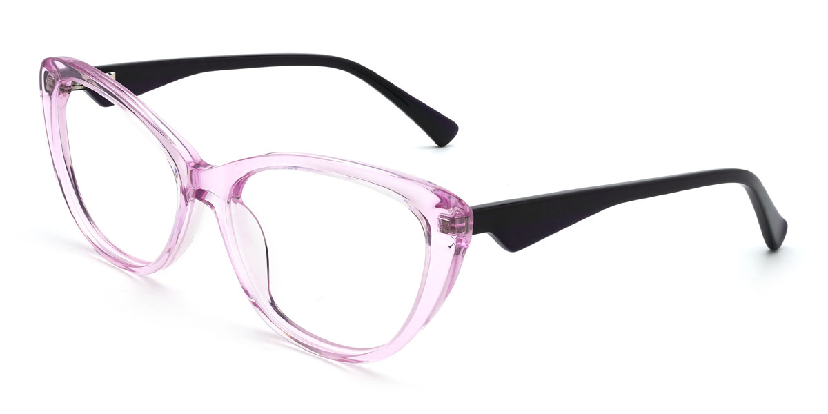 Clear Purple Adelina Glasses - Cat Eye Glasses
