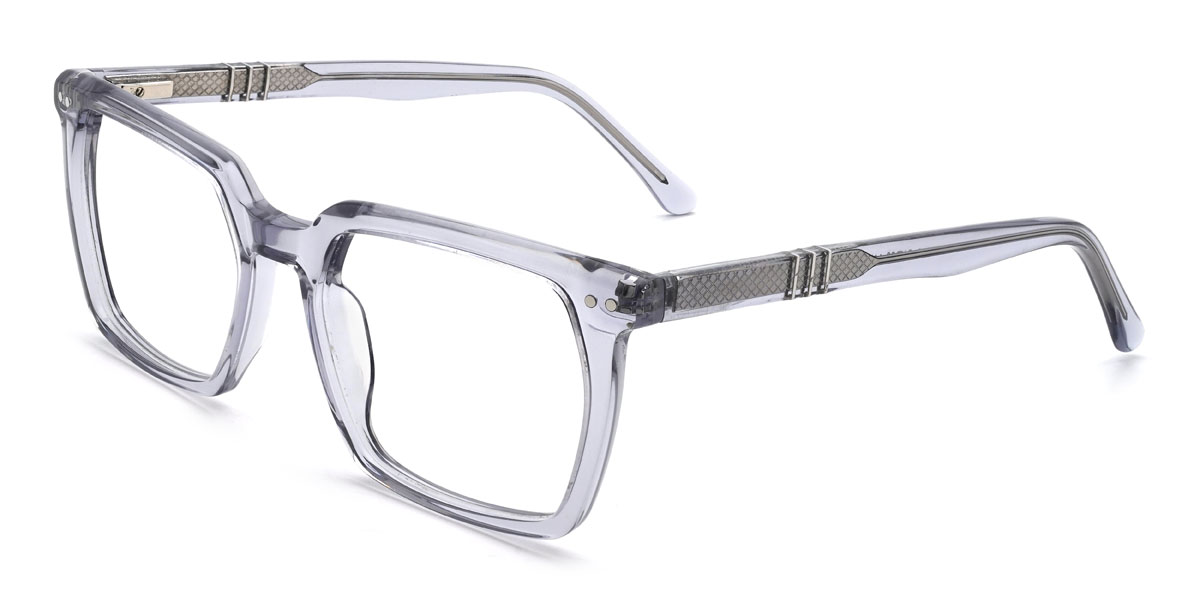 Átlátszó szürke Khalil Szemüveg - Rectangle Glasses