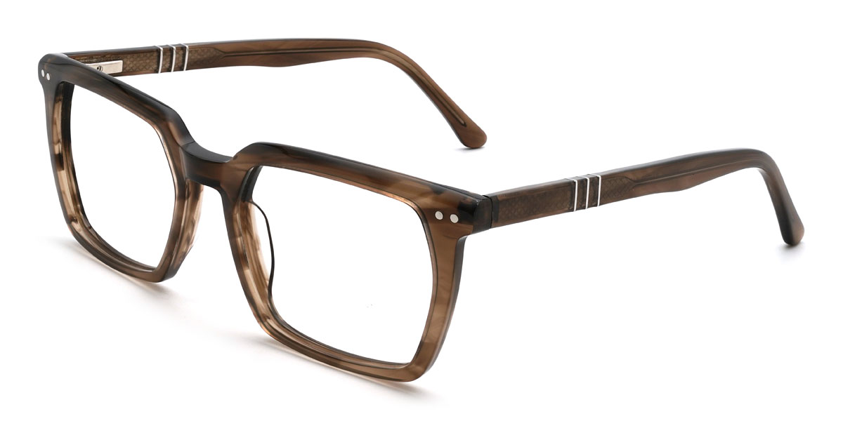 Barna csíkok Khalil Szemüveg - Rectangle Glasses