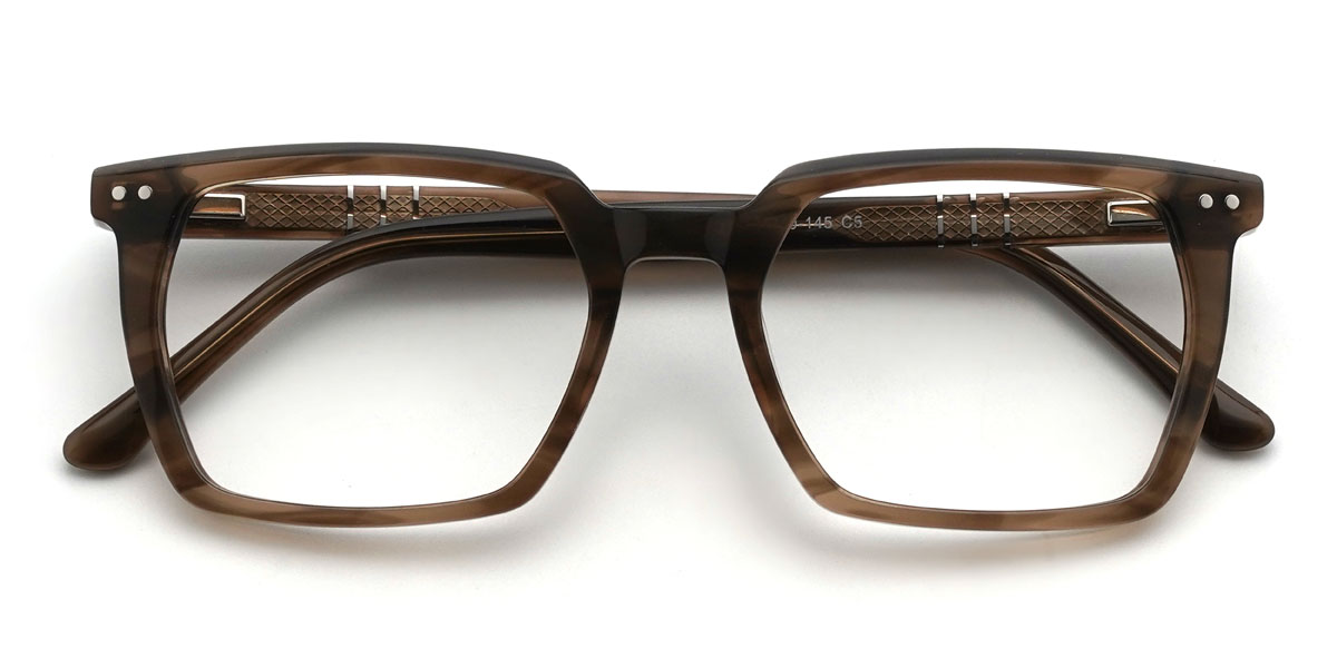 Barna csíkok Khalil Szemüveg - Rectangle Glasses