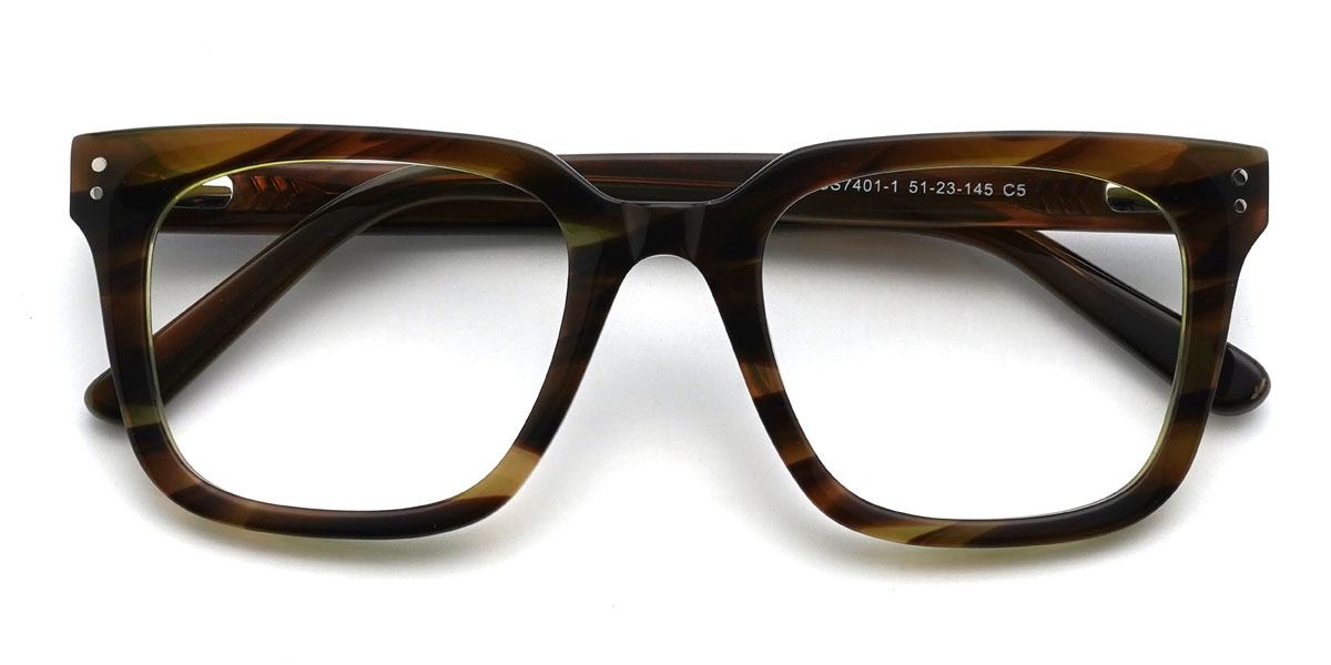 Marron Écaille de tortue Pablo Lunettes - Rectangle Glasses